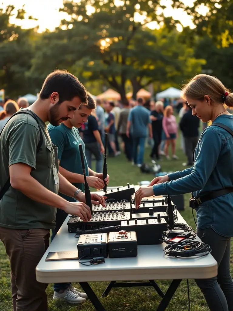 A compelling image of volunteers working together at a ROCK'N POP event, demonstrating the organization's reliance on community support and engagement.